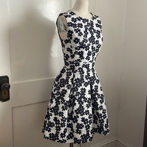 Jack Wills Dark Navy Floral Pleated Dress - Size US 2